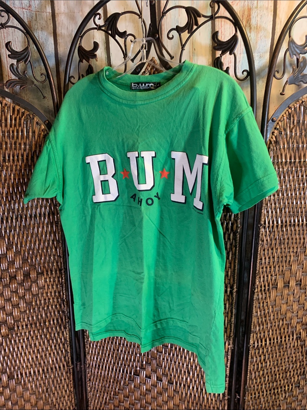 Vintage 1993 B.U.M. Equipment Green T-Shirt Size L